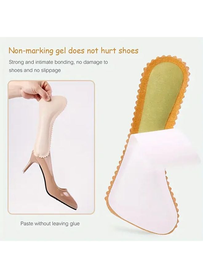 Beige Memory Foam Insoles Anti Slip Sweat Absorbing 3 4 Insole For High Heels Sandals - Image 5
